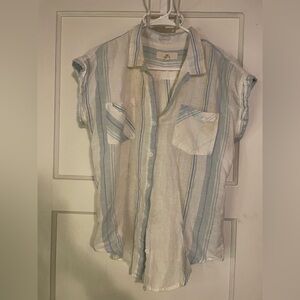 Thread & Supply Light Blue and Cream Striped Shirt